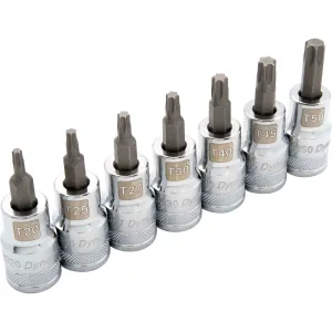 1/2" Drive 7pc Standard Torx® Socket Set -  T20 - T50