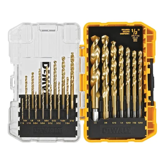 21PC Titanium Nitride Coated Speed Tip Drill Bit Set