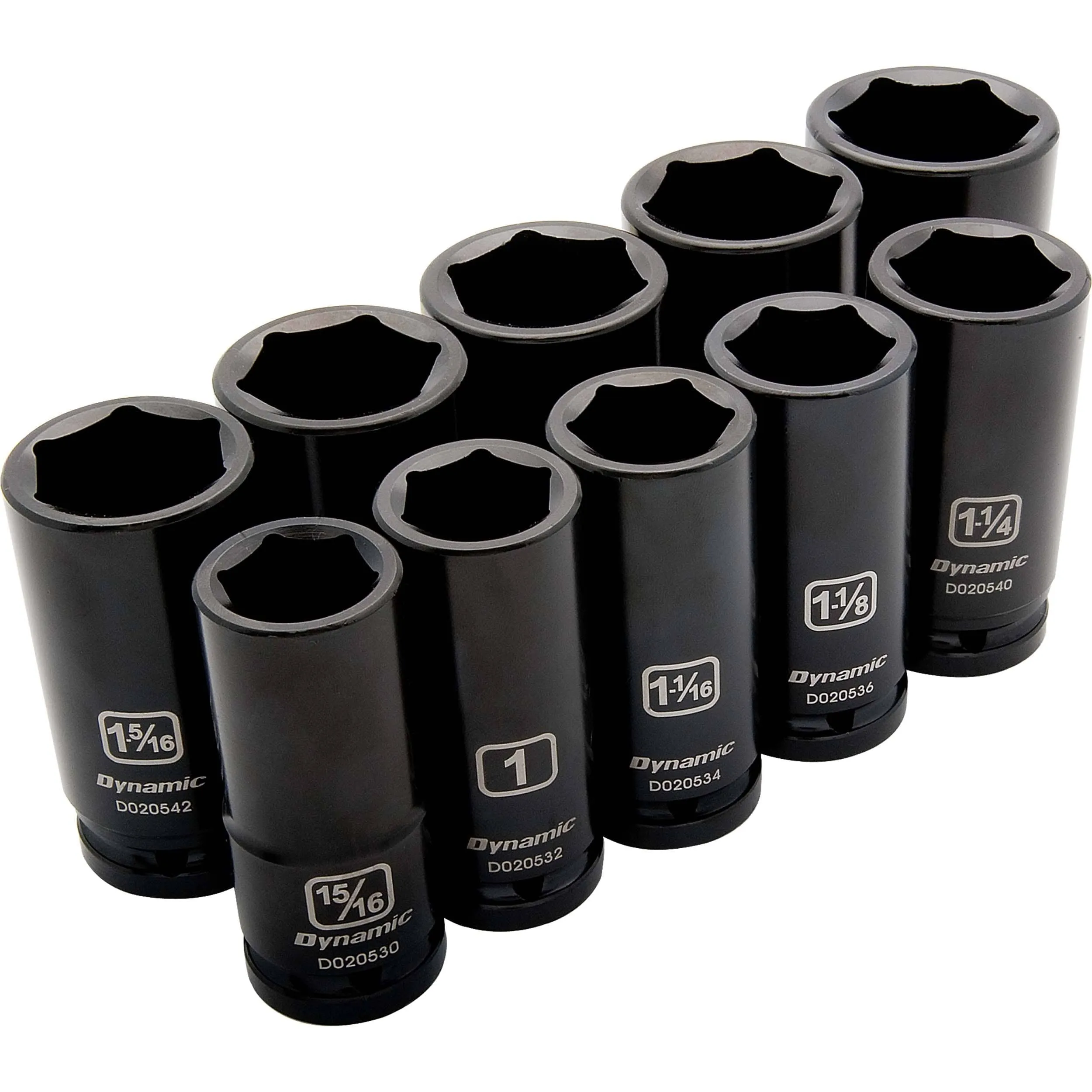 3/4" Drive 10pc 6-Point Deep Impact SAE Socket Set, 15/16" - 1-5/8"