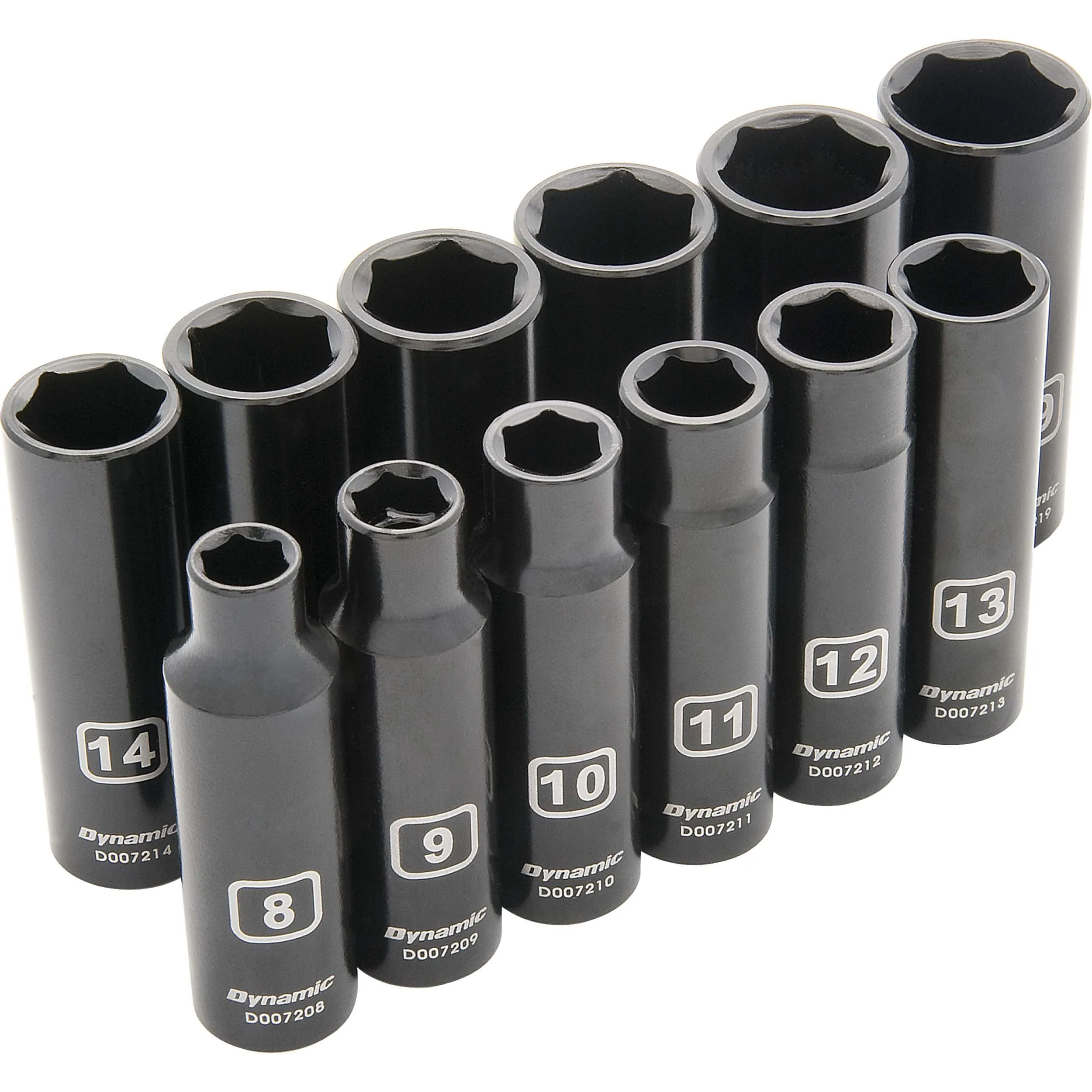3/8" Drive 12pc 6-Point Metric Deep Impact Socket Set, 8mm - 19mm