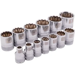 3/8" Drive 13pc 12-Point Standard SAE Socket Set, 1/4" - 1"