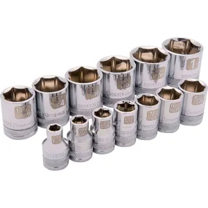 3/8" Drive 13pc 6-Point Standard SAE Socket Set, 1/4" - 1"