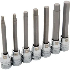 3/8" Drive 7pc Metric Long Hex Socket Set, 4mm - 10mm