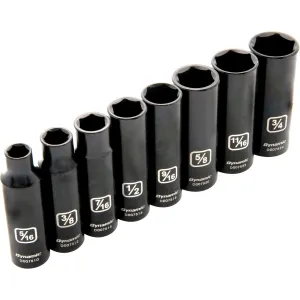 3/8" Drive 8pc 6-Point SAE Deep Impact Socket Set, 5/16" - 3/4"