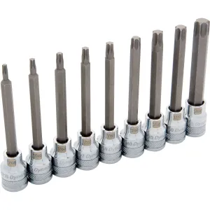 3/8" Drive 9pc Long Torx Socket Set, T15 - T55