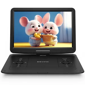 DEVINCI 17.9" Portable DVD Player with 15.6" HD Swivel Screen, Black - Support Multiple DVD CD Formats/USB/SD Card