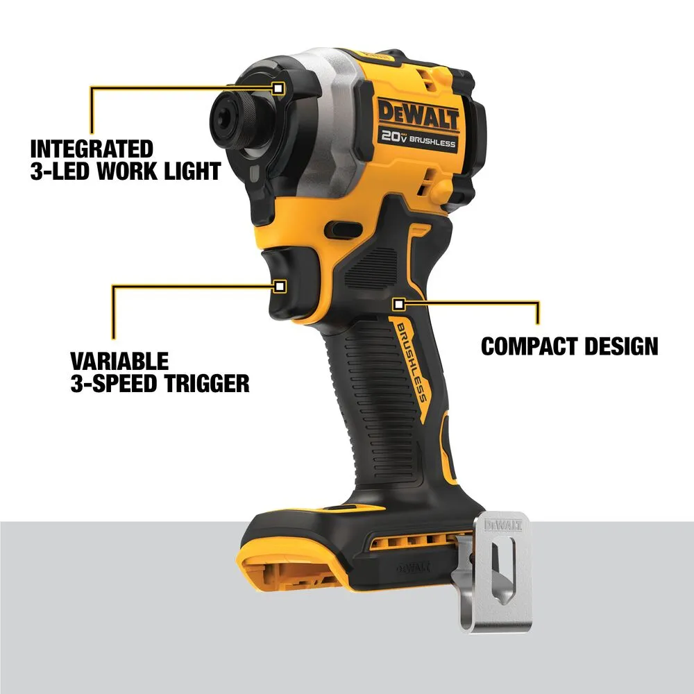 DeWALT DCF850E1 20V ATOMIC MAX 1/4" Impact Driver Kit w/ POWERSTACK
