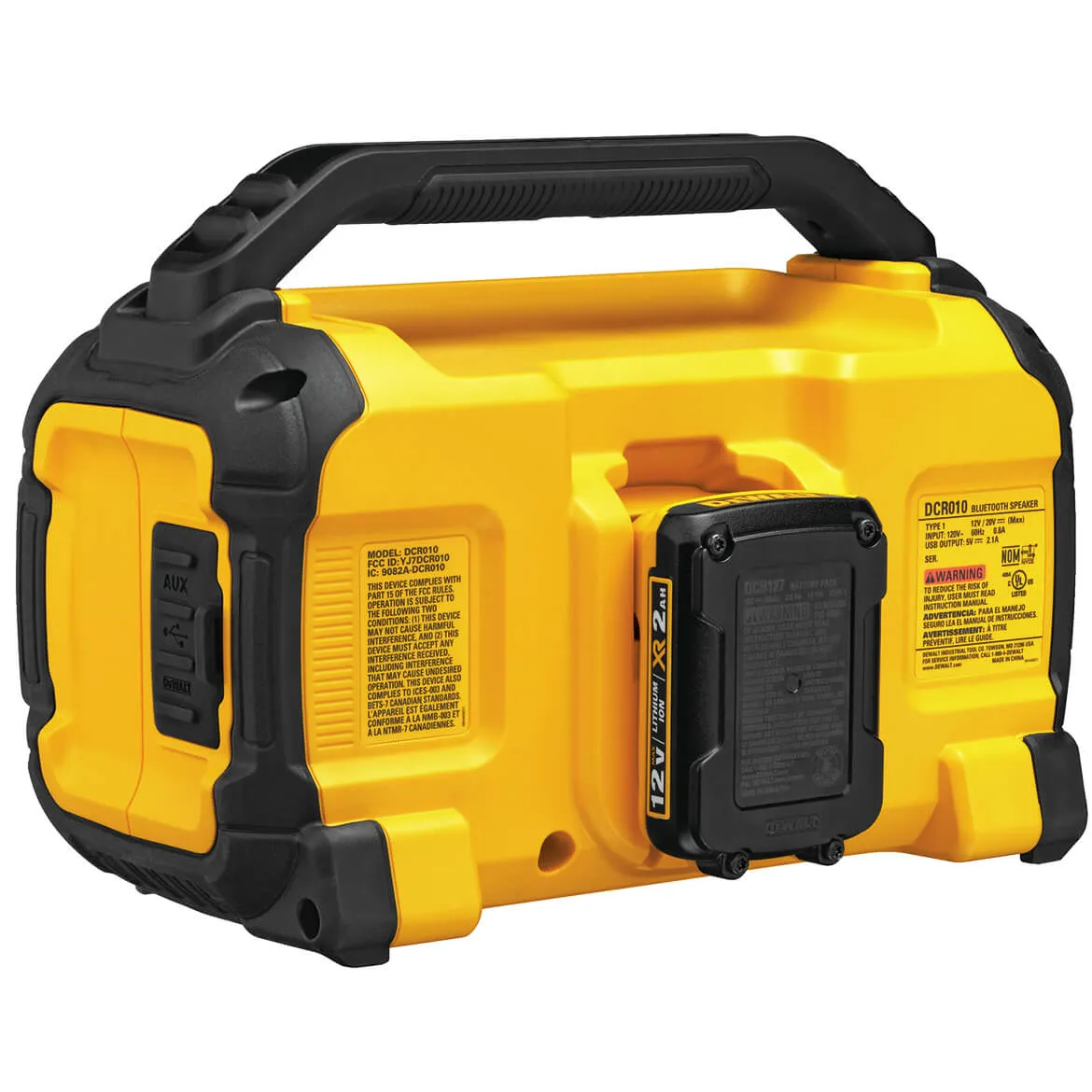 DeWALT DCR010 12V/20V Corded/Cordless Dual Speaker Bluetooth Speaker
