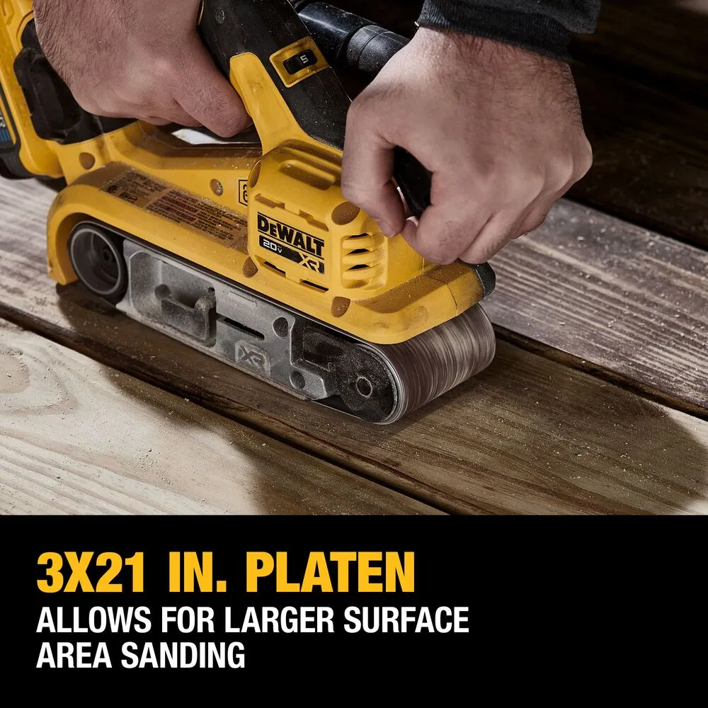 DeWALT DCW220B 20V 3x21" Cordless Belt Sander - Bare Tool