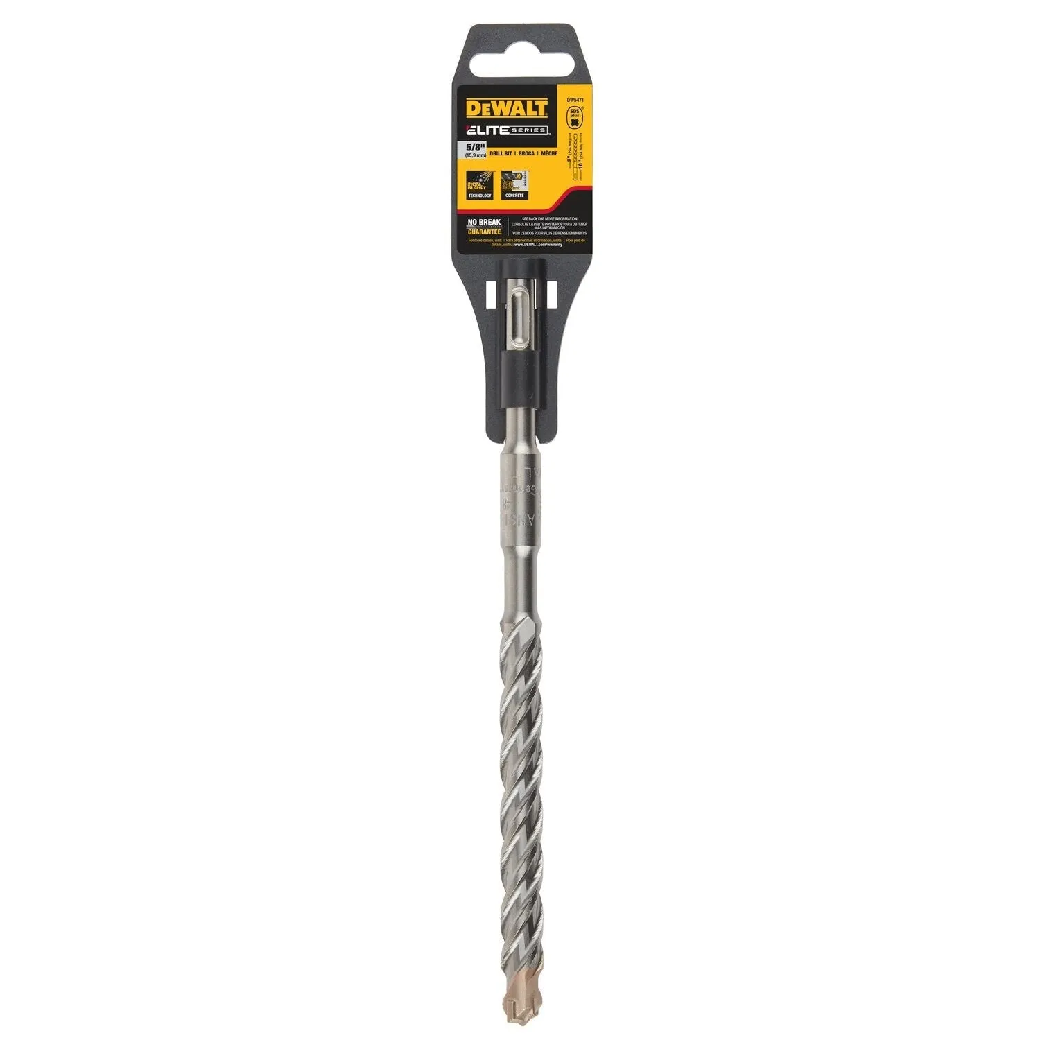 DEWALT DW5471-5/8" X 8" X 10" Rock Carbide 4 Cutter SDS  Hammer Bit