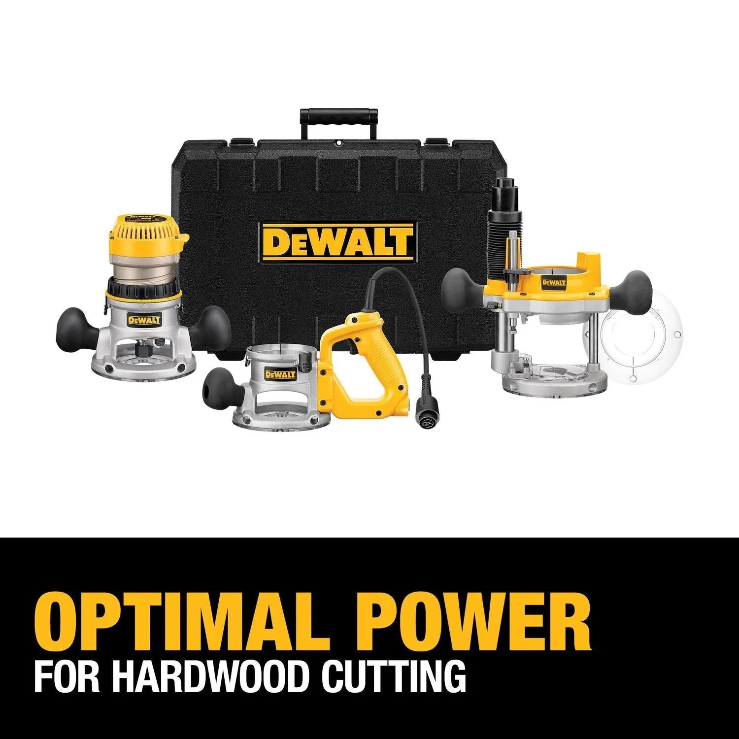 DEWALT DW618B3 2-1/4 HP (maximum motor HP) Three Base Router Kit