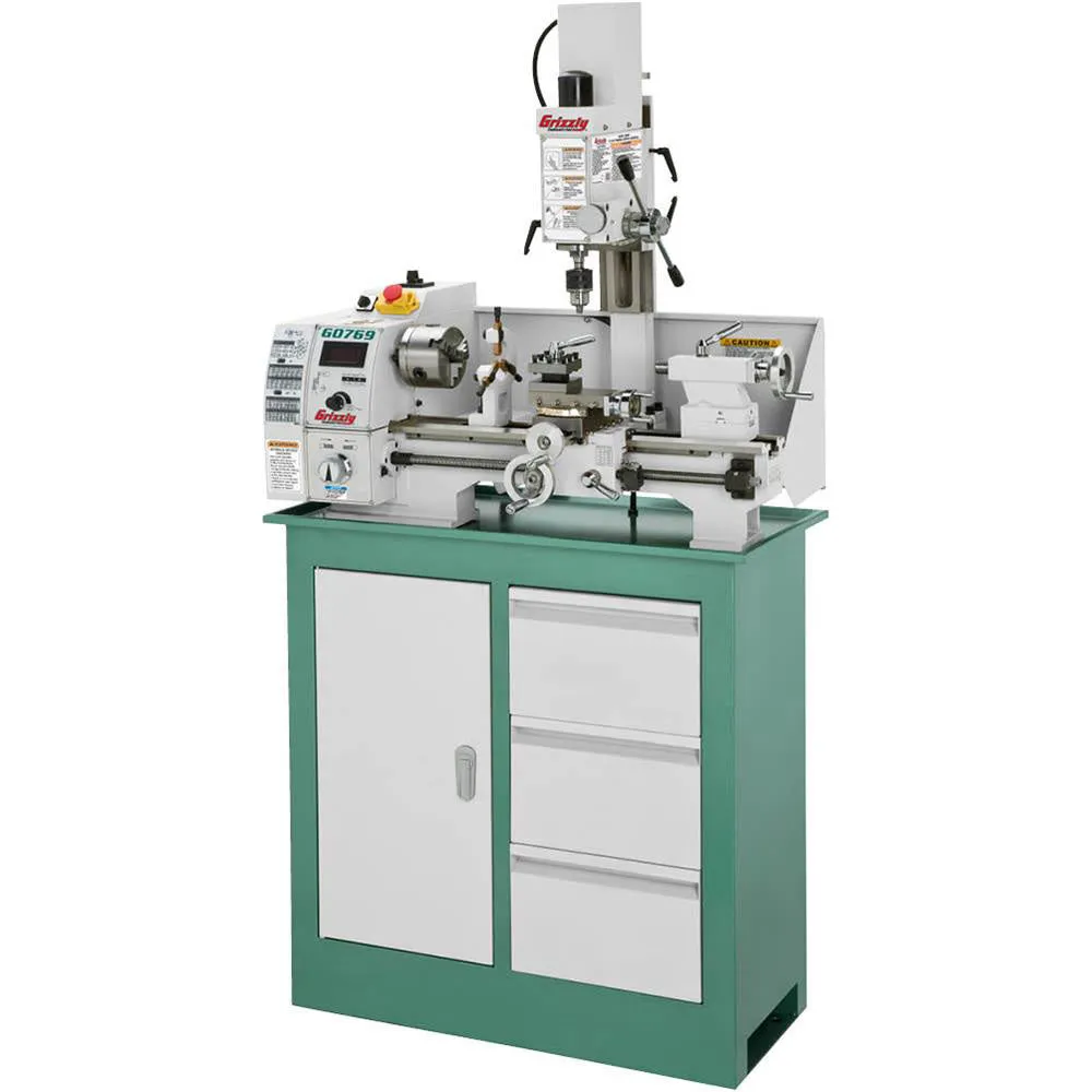 Grizzly G0769 110V 8 Inch x 16 Inch Lathe with Milling Head