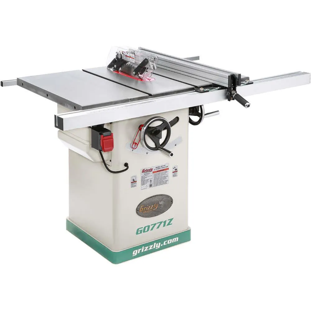 Grizzly G0771Z 120V/240V 10 Inch 2 HP 120V Hybrid Table Saw with T-Shaped Fence