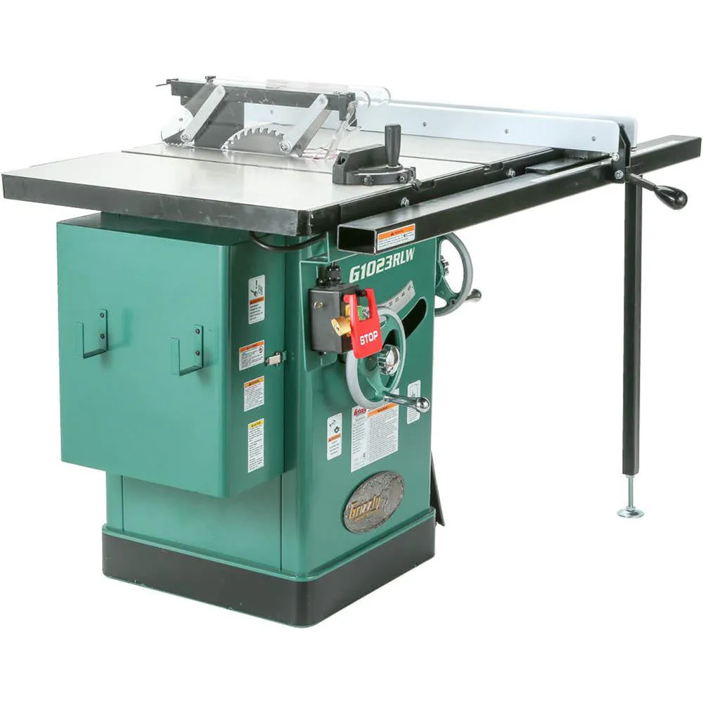 Grizzly G1023RLW 240V 10 Inch 3 HP 240V Cabinet Left-Tilting Table Saw