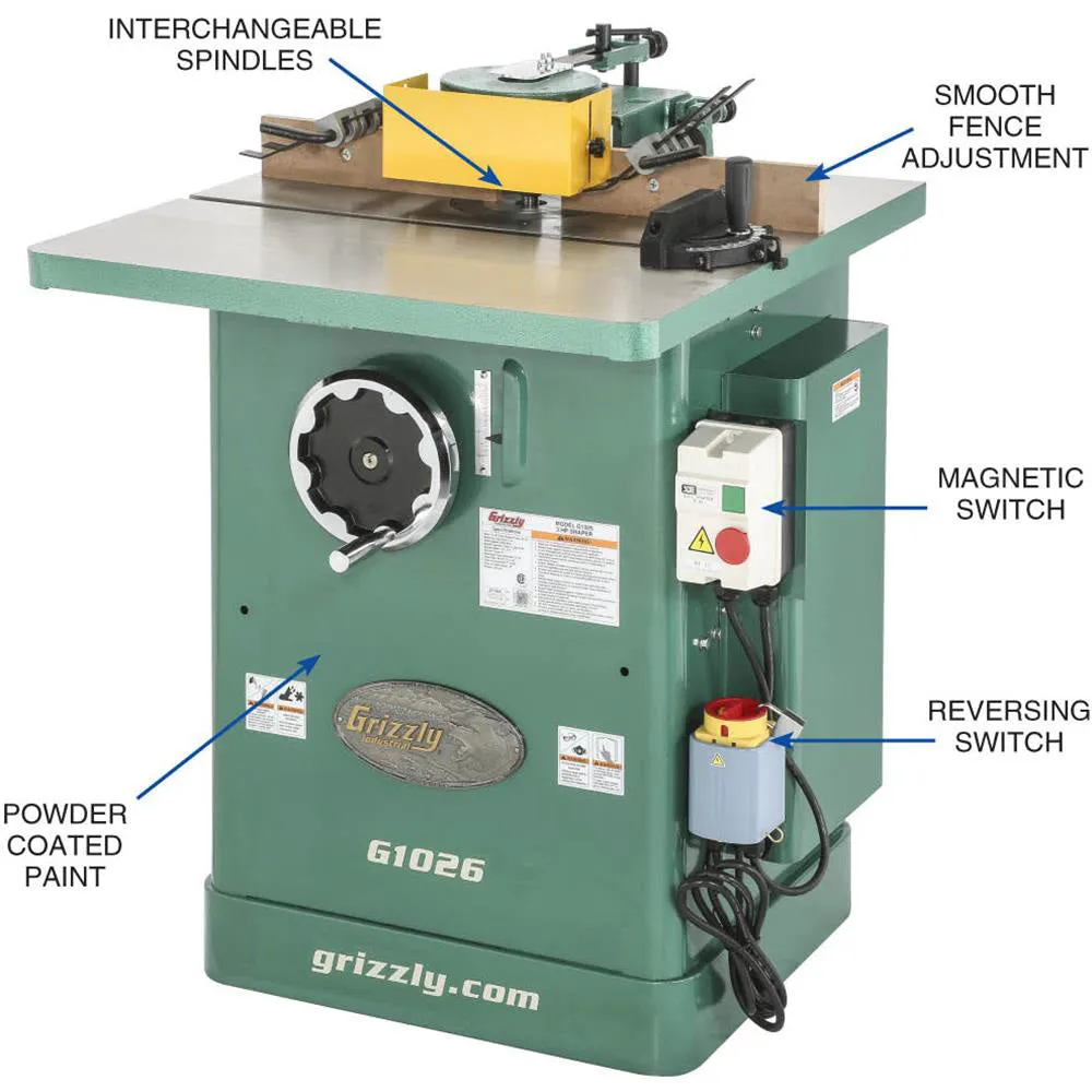 Grizzly G1026 240V 3 HP Shaper