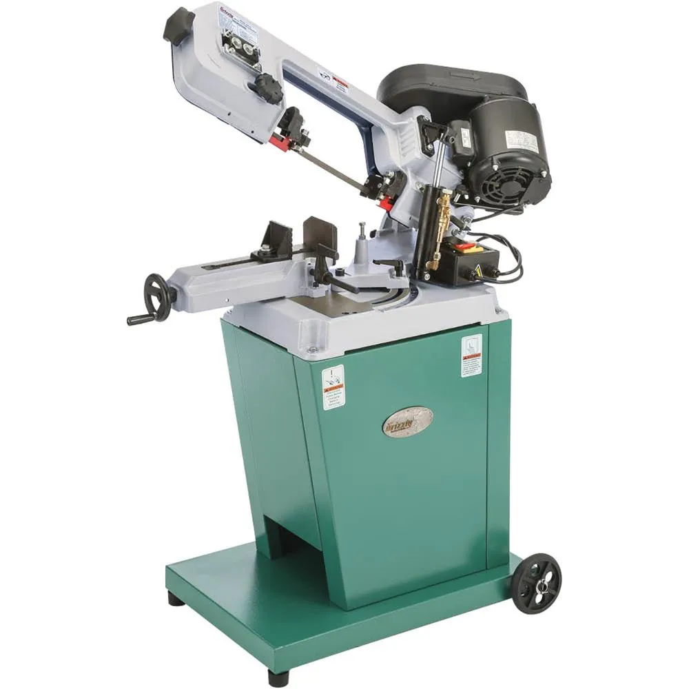 Grizzly G9742 110V 5 Inch x 6 1/2 Inch HP Metal-Cutting Bandsaw With Swivel Head