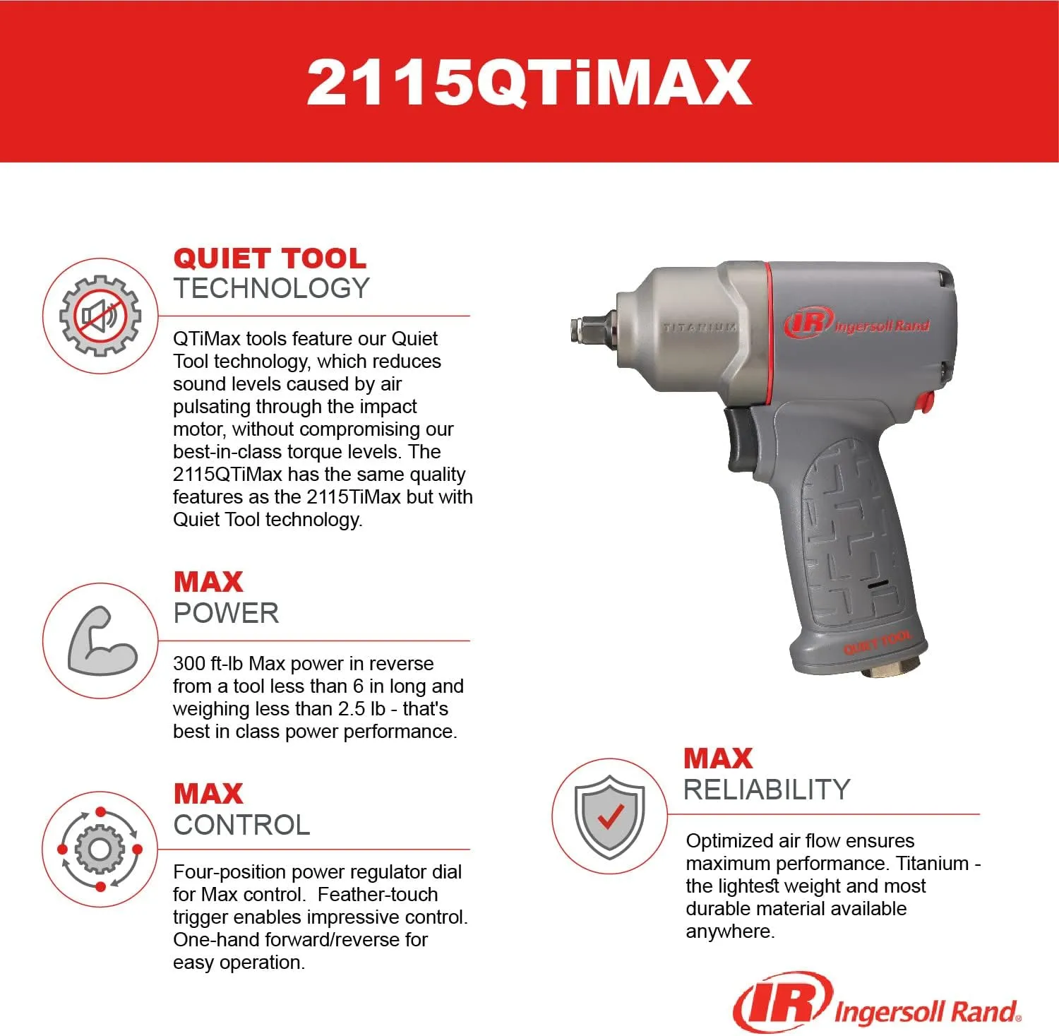 Ingersoll Rand 2115TIMAX - 3/8" Titanium Impact Wrench
