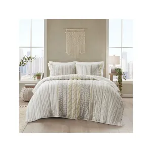 Ink   Ivy Ink Ivy Imani Cotton 3 Piece Coverlet Set - IVORY ONE SIZE