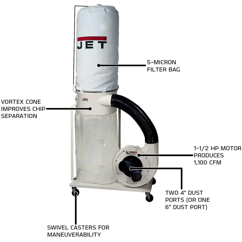 JET 708658K DC-1100VX-5M 1.5HP 1PH Dust Collector Filter Kit
