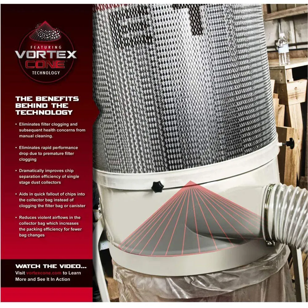 JET 708658K DC-1100VX-5M 1.5HP 1PH Dust Collector Filter Kit