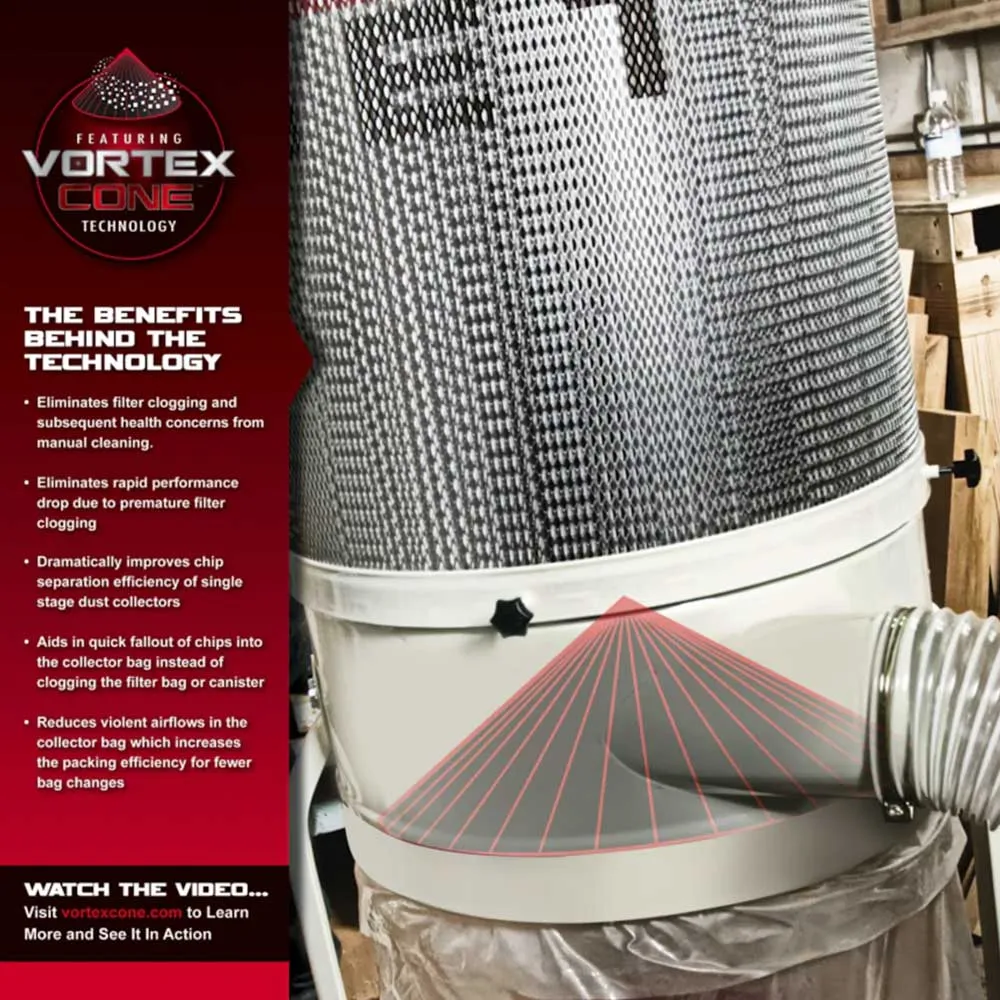 Jet DC-1100VX-BK Dust Collector 1.5HP 1PH Filter Kit 708657K