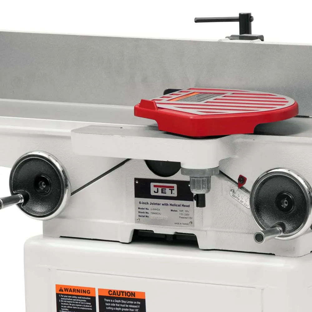 Jet JJ-6HHDX, 6" Long Bed Jointer with Helical Head Kit 708466DXK