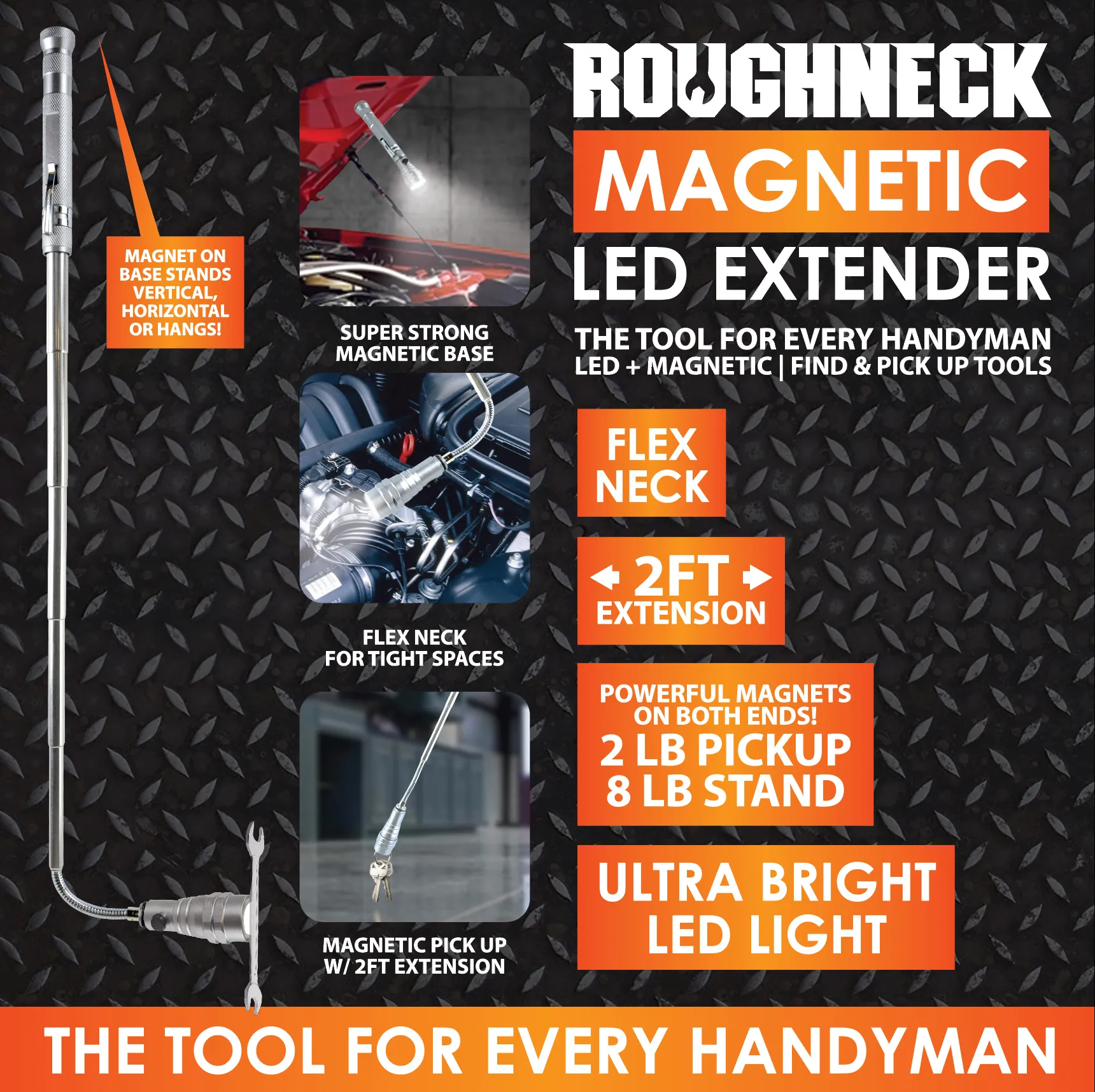 LED Flashlight Extender Tool with Magnetic Stand - 6 Pieces Per Retail Ready Display 23157