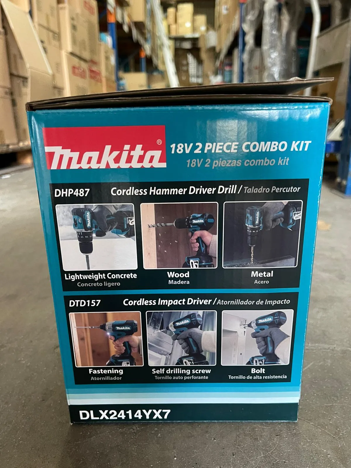 Makita (DTD157 DHP487) 18v 1.5ah Cordless Combo Kit (Free Makita Bag!) | Model : M-DLX2414YX7