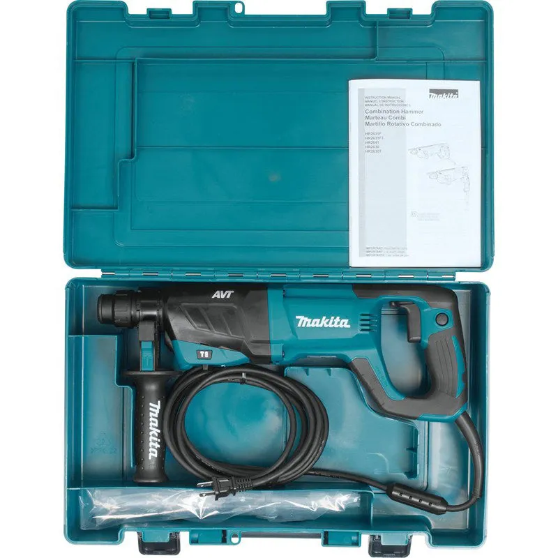 Makita HR2641X1 SDS-PLUS AVT Rotary Hammer with Case and 4-1/2" Angle Grinder