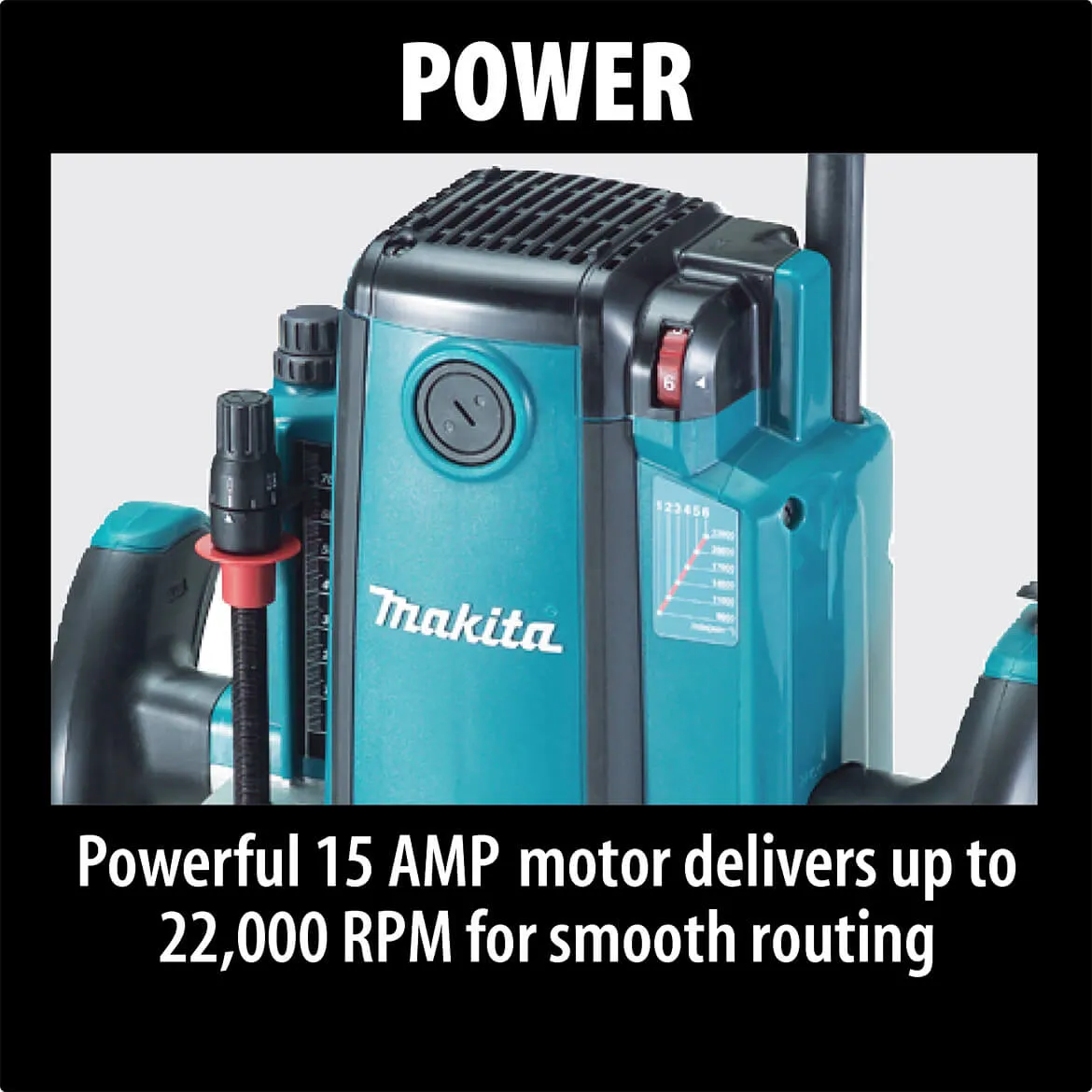 Makita RP2301FC 3-1/4 HP 15.0 Amp 9,000-22,000 Rpm 2-3/4-Inch Plunge Router