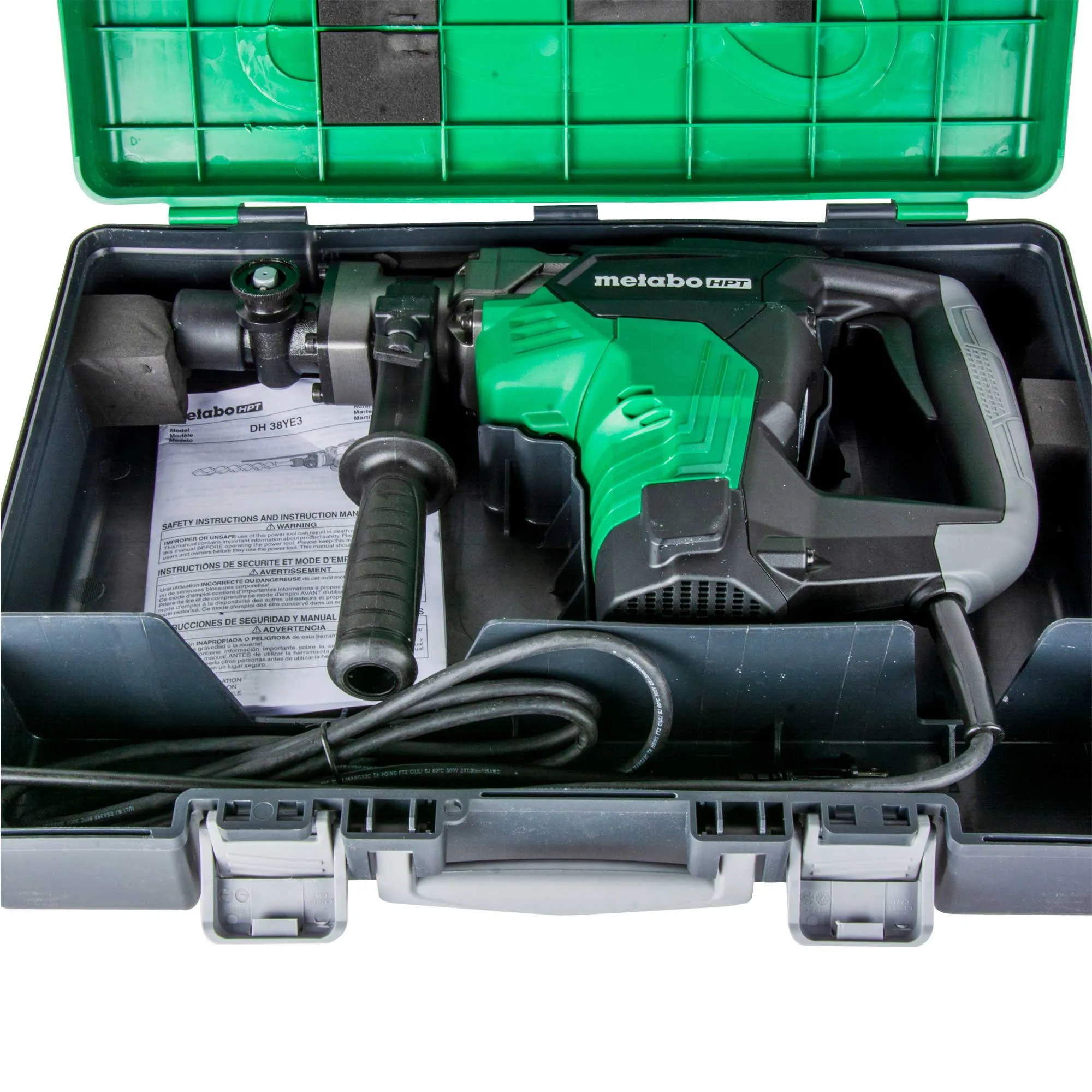 Metabo HPT DH38YE3 1-9/16" 2 Mode Corded Spline Shank Rotary Hammer