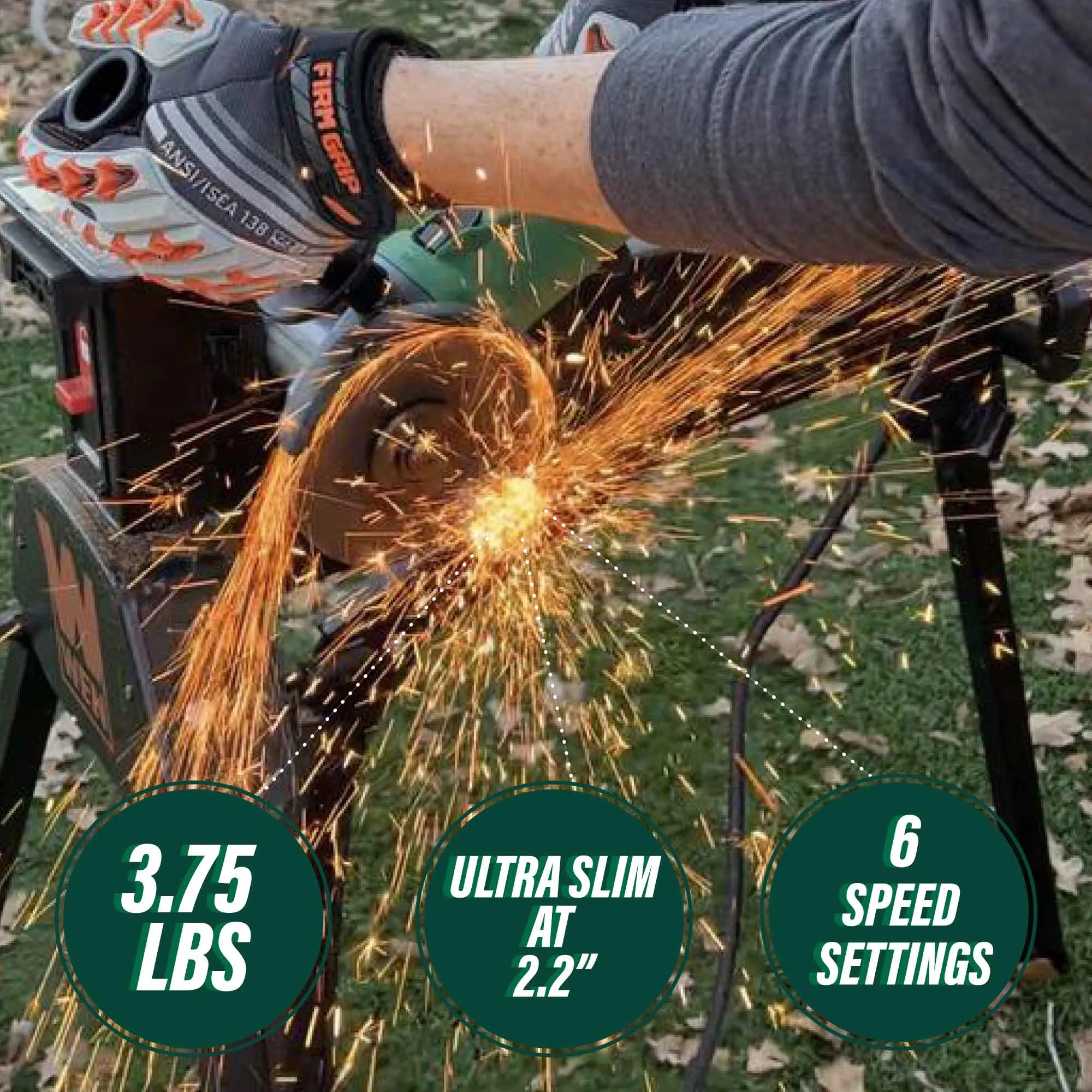Metabo HPT G12VE2 4.5" 12 Amp Corded AC Brushless Variable Speed Angle Grinder
