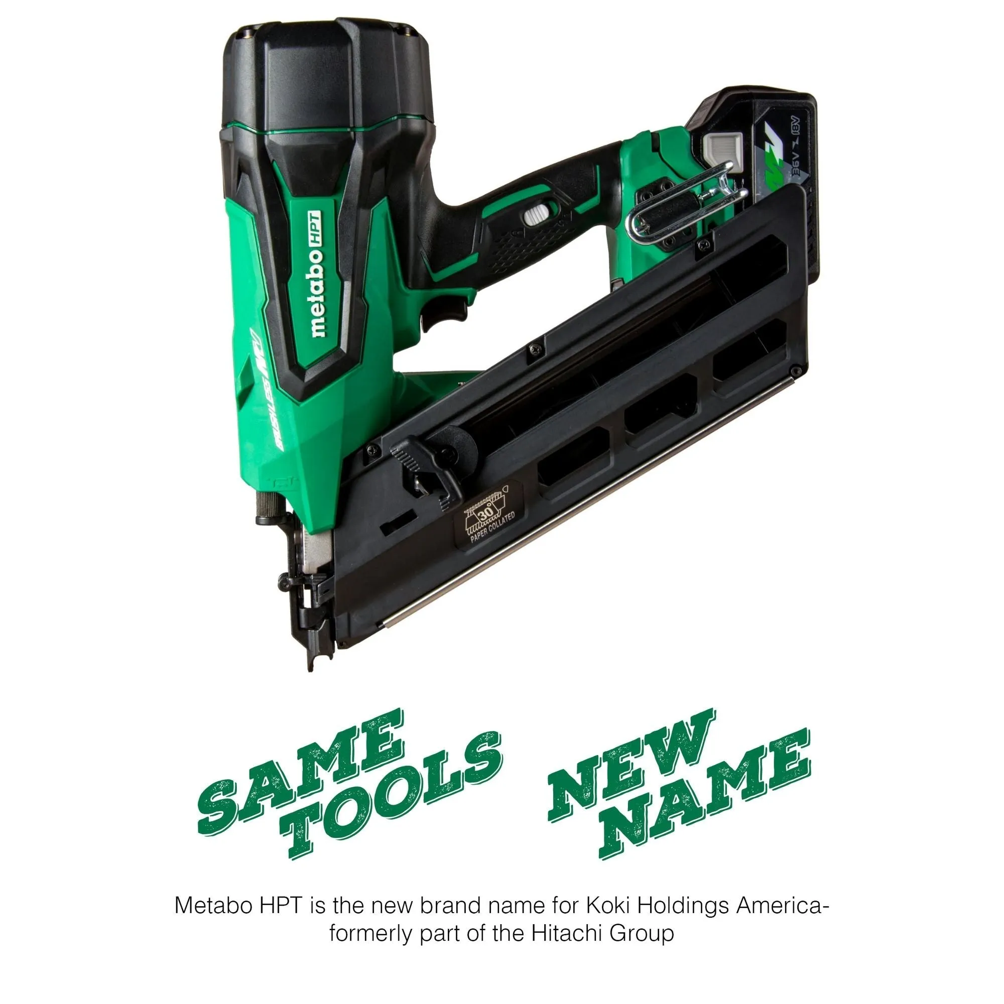 Metabo HPT NR3690DC 36V 3-1/2" Brushless Cordless Paper 30 Degree Framing Nailer