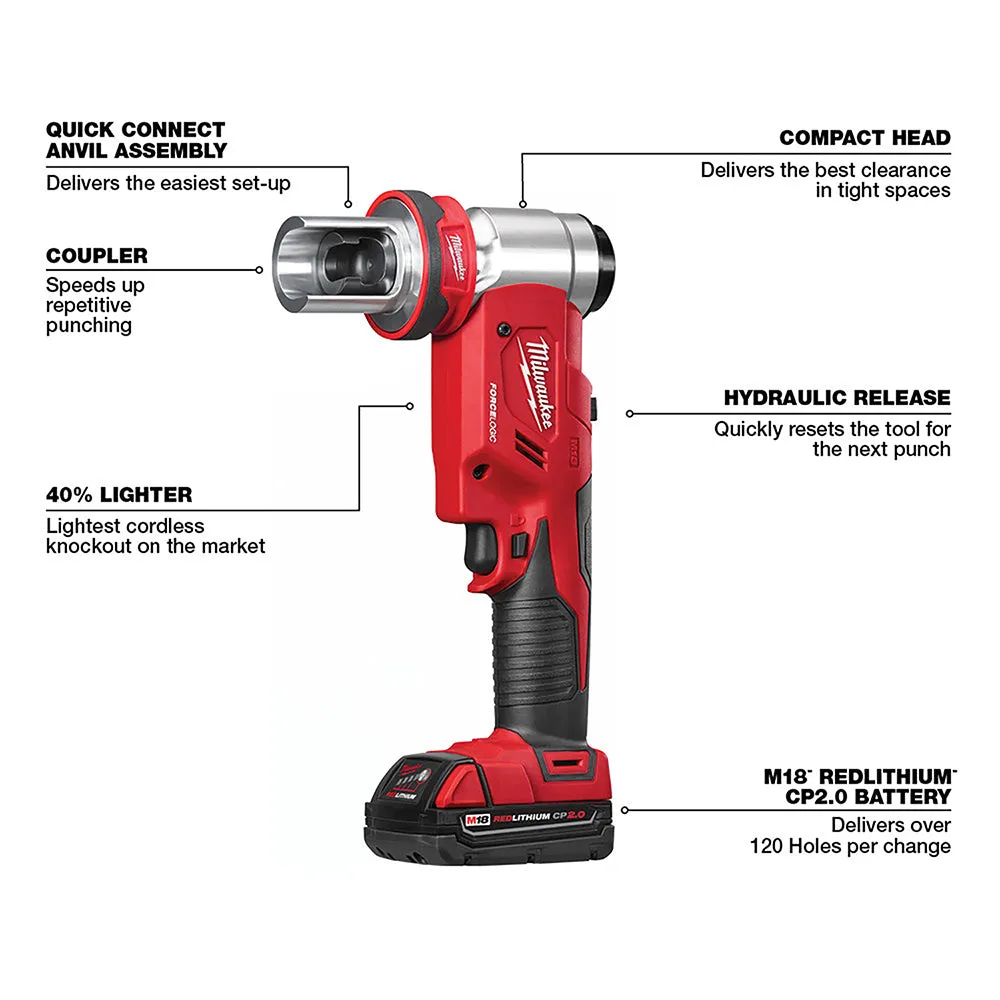 Milwaukee 2677-81 M18 18V FORCE LOGIC 6T Knockout Tool Kit - Recon