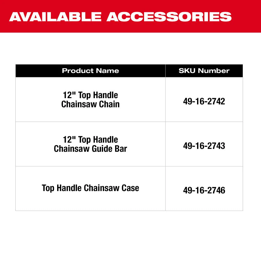 Milwaukee 2826-20C - M18 FUEL™ 12" Top Handle Chainsaw