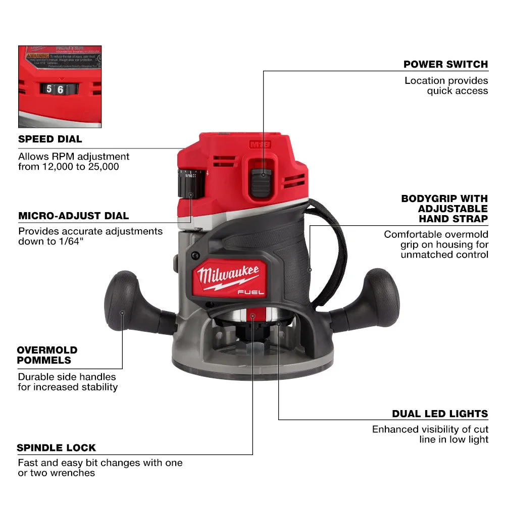 Milwaukee 2838-20 - M18 FUEL™  1/2" Router