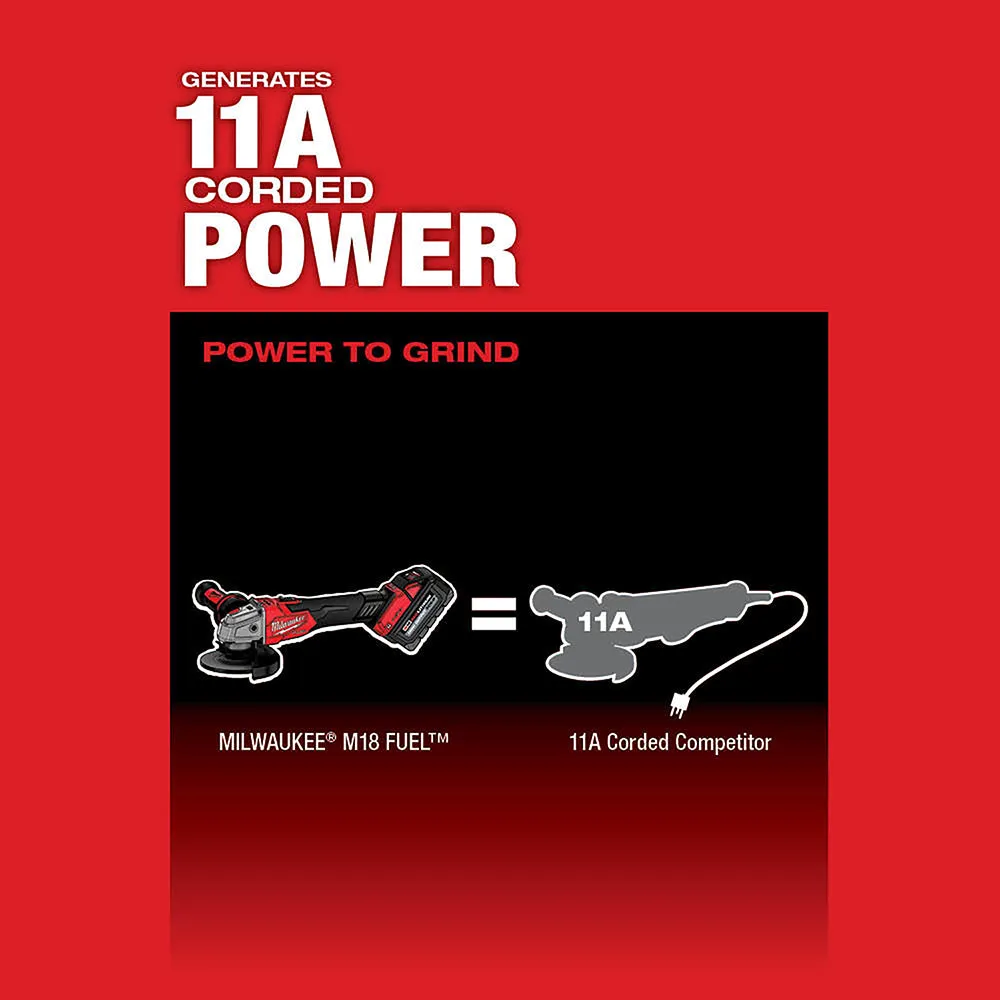 Milwaukee 2883-20 M18 FUEL 18V Slide Braking Grinder w/ Slide Switch - Bare Tool