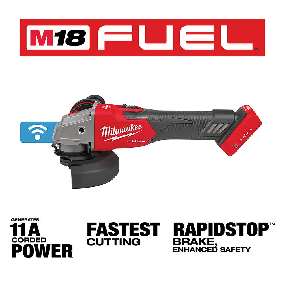 Milwaukee 2883-20 M18 FUEL 18V Slide Braking Grinder w/ Slide Switch - Bare Tool