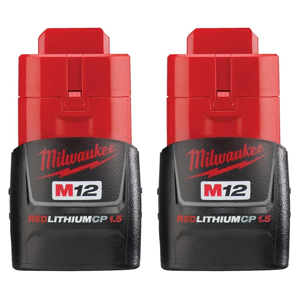 Milwaukee 48-11-2411 - M12™ REDLITHIUM™ 1.5Ah Compact Battery Pack (2 Piece)