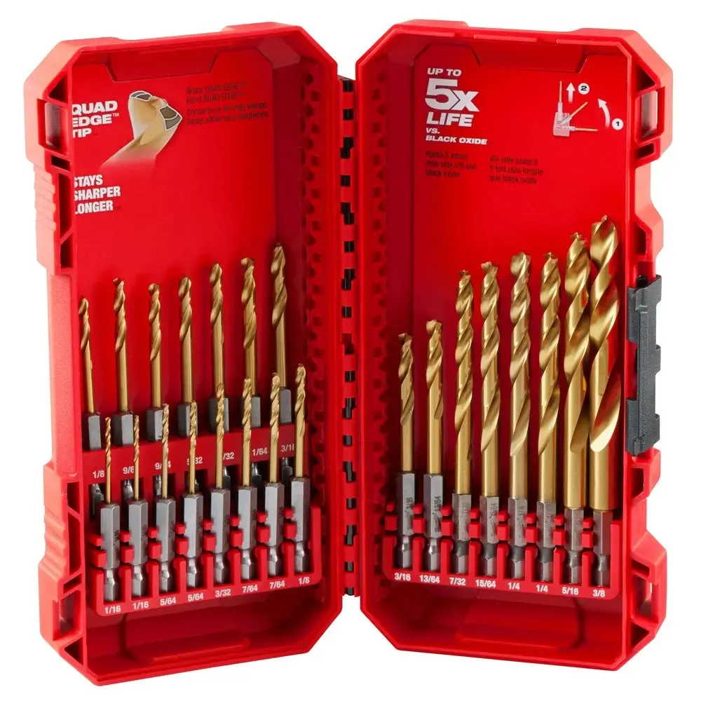 Milwaukee 48-89-4631 - SHOCKWAVE Impact Duty™ RED HELIX™ Titanium Drill Bit Set – 23PC