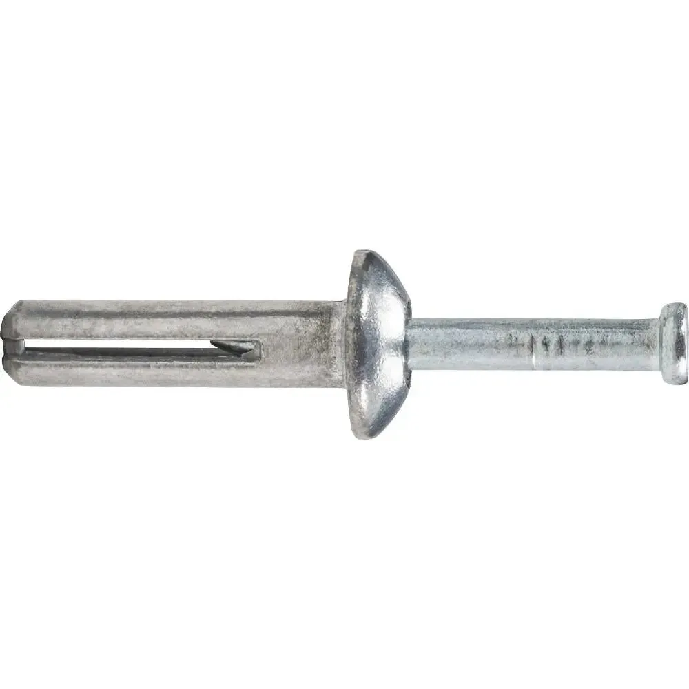 Powers 02826  -  MUSHROOM HEAD ZAMAC NAILIN- CARBON STEEL NAIL; 1/4 x 2" - 100pcs