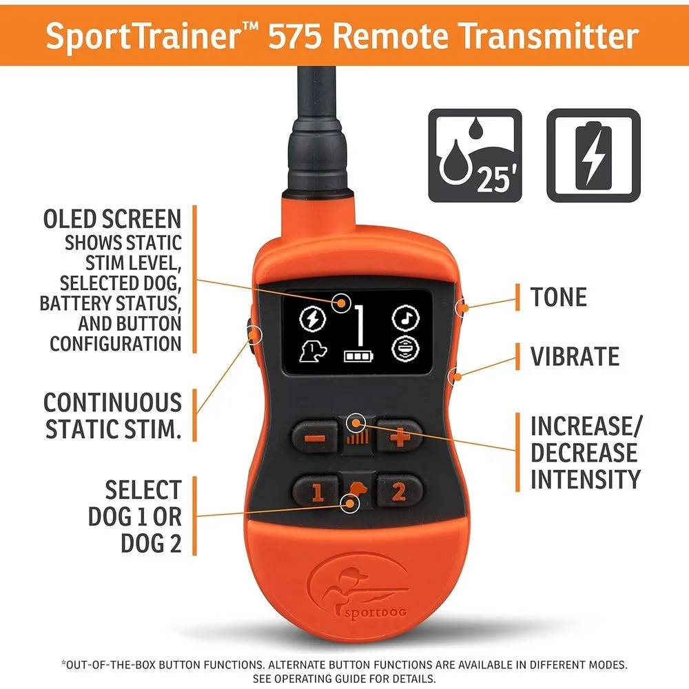 SportDOG Brand SD-575E SportTrainer 575 Electronic Dog Training Collar - Orange/Black