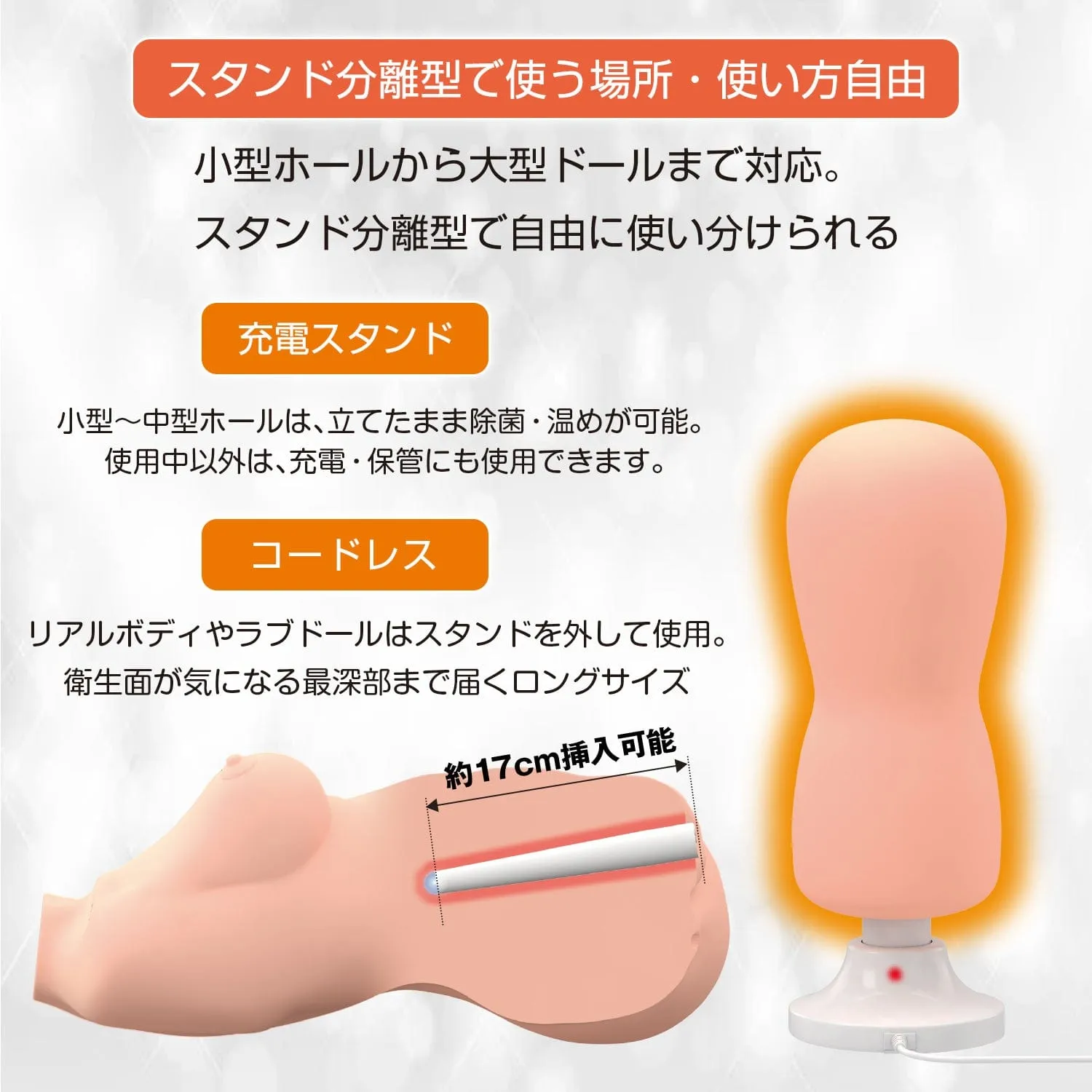 SSI Japan - UVC Masturbator USB Rechargeable Onahole Warmer with Stand
