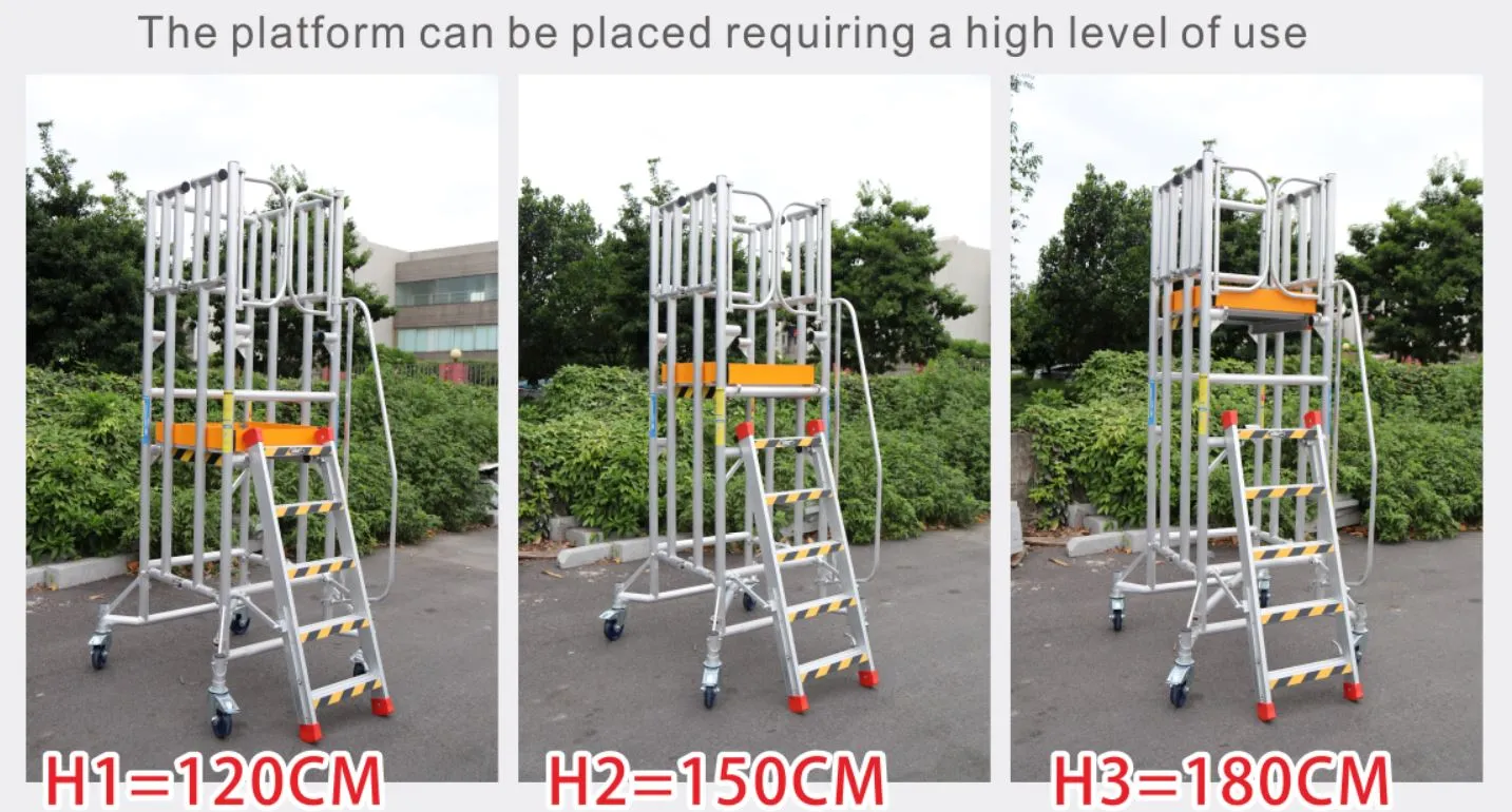 XG Mini Foldable Aluminium Scaffolding with Adjustable Platform height 1.2M-1.8M | Model : L-XG177A5 1